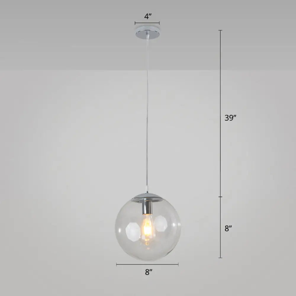 Modern Glass Orb Pendant: Stylish Lighting For Restaurants Clear / 8’