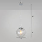 Modern Glass Orb Pendant: Stylish Lighting For Restaurants Clear / 8’