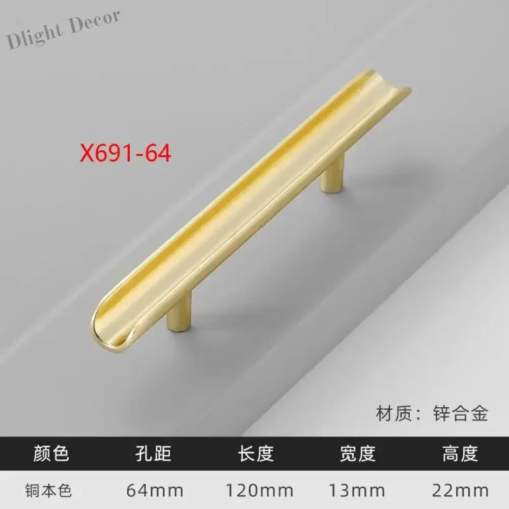 Modern Gold Kitchen Cupboard Drawer Handles – Chinese Style Decorative Knobs X691-64 Handles