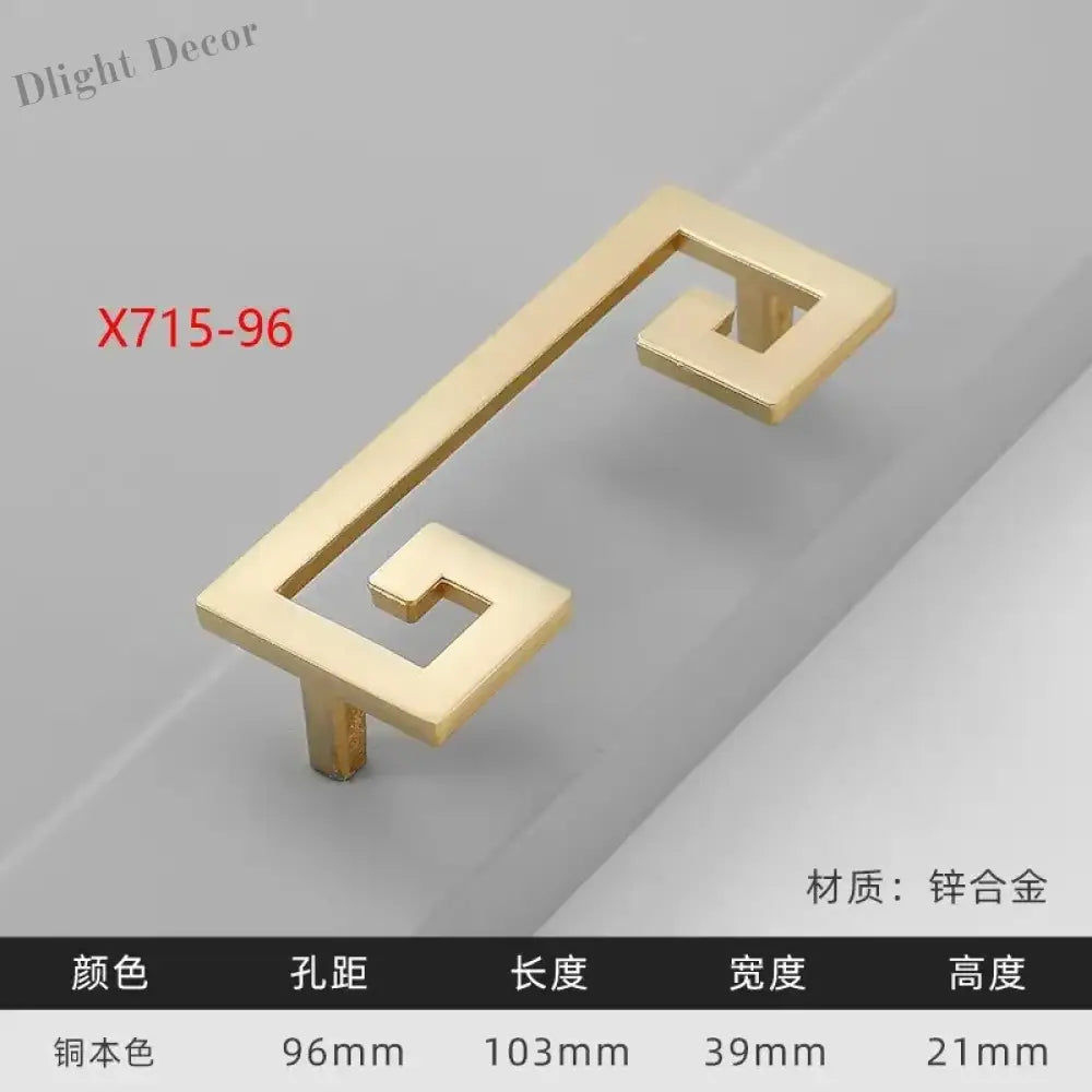 Modern Gold Kitchen Cupboard Drawer Handles – Chinese Style Decorative Knobs X715-96 Handles