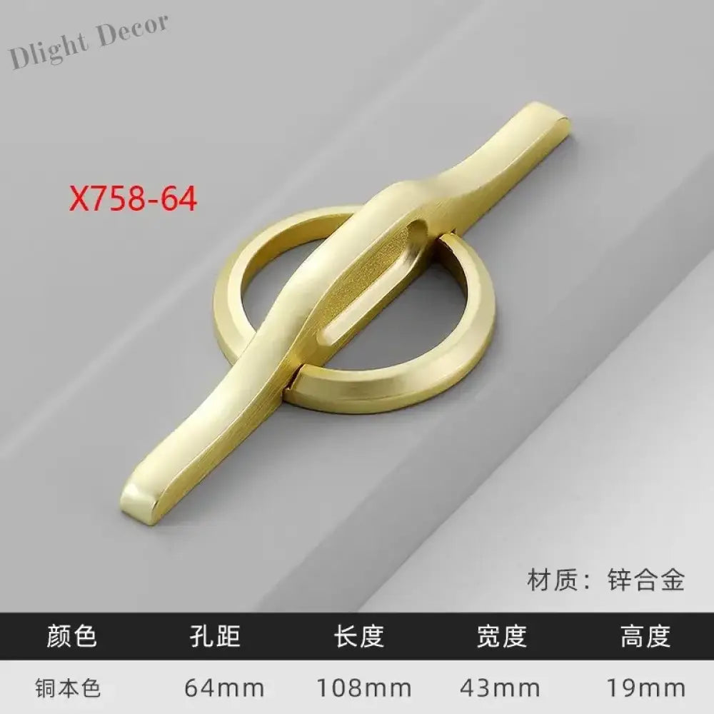 Modern Gold Kitchen Cupboard Drawer Handles – Chinese Style Decorative Knobs X758-64 Handles