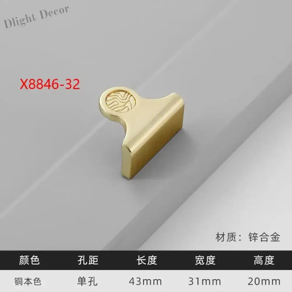Modern Gold Kitchen Cupboard Drawer Handles – Chinese Style Decorative Knobs X8846-32 Handles