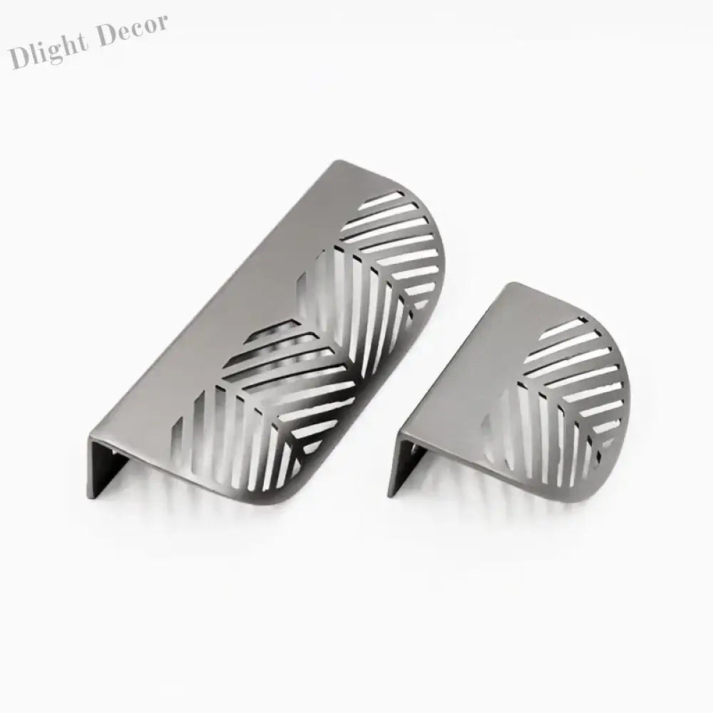 Modern Gold Leaf Cabinet Handles - Brushed Zinc Alloy Hollow Pulls for Furniture and Drawers Handles