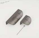 Modern Gold Leaf Cabinet Handles - Brushed Zinc Alloy Hollow Pulls for Furniture and Drawers Small-Pearl Grey Handles