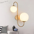 Modern Gold Wall Lamp - Stylish Sconce With Bean Glass Ball Design Led Round Light For Foyer