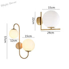 Modern Gold Wall Lamp - Stylish Sconce With Bean Glass Ball Design Led Round Light For Foyer