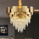 Modern Golden Stainless Steel Chandelier - Elegance For Living And Dining In Villas Duplex