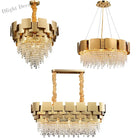 Modern Golden Stainless Steel Chandelier - Elegance For Living And Dining In Villas Duplex