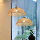 Modern Hand - Woven Bamboo Pendant Lights - Artistic Rattan Wicker Chandeliers For Dining Rooms And