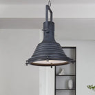 Modern Industrial Ribbed Pendant: A Striking Addition To Your Space Black