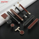 Modern Leather and Zinc Alloy Cabinet Handle – Elegant Drawer Pulls for Kitchen Wardrobe and Furniture (96mm) Handles