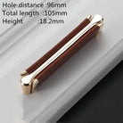 Modern Leather and Zinc Alloy Cabinet Handle – Elegant Drawer Pulls for Kitchen Wardrobe and Furniture (96mm) red