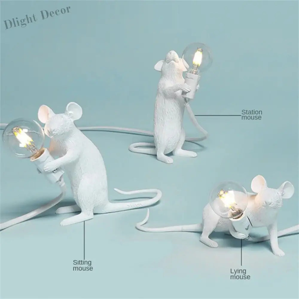 Modern Led Animal Table Lights - Whimsical Rat Cat Squirrel And Mouse Night Lamps Lamp