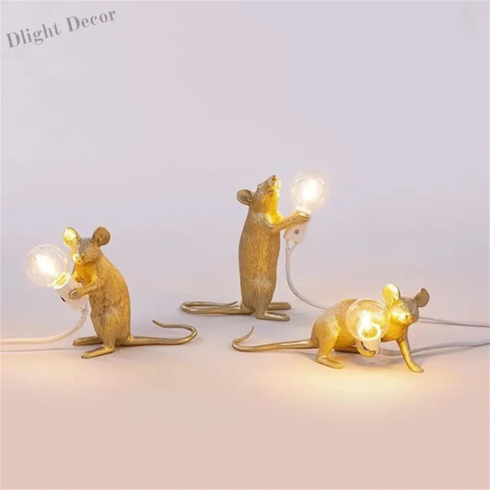 Modern Led Animal Table Lights - Whimsical Rat Cat Squirrel And Mouse Night Lamps Lamp