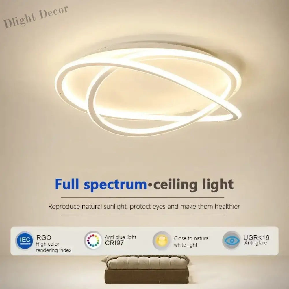 Modern Led Ceiling Lamp - Ideal For Living Dining Room Bedroom Study Restaurant Balcony Elegant