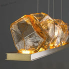 Modern Led Chandelier Lighting - Nordic Rock Glass Elegance For Living Rooms And More Pendant Lights