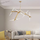 Modern Led Chandeliers - Gold And Black Ceiling Hanging Lighting Perfect For Dining Kitchen Living