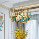 Modern Led Crown Agate Ceiling Chandeliers - Light Luxury Elegance For Living And Dining Spaces