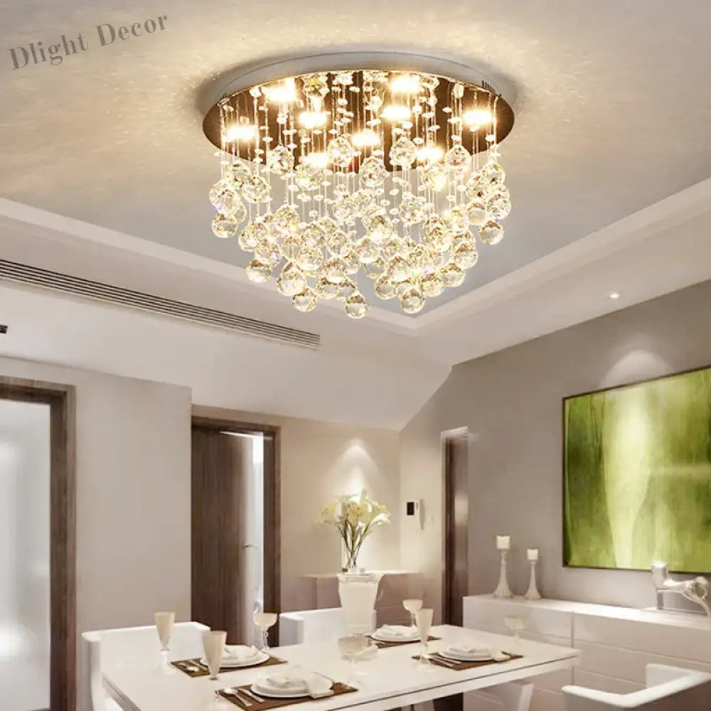 Modern Led Crystal Ball Rectangle Ceiling Lights - Contemporary Elegance For Living Rooms And