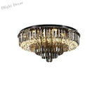 Modern Led Crystal Ceiling Chandelier - Creative Home Decor Lamp In Round Luxury Design (Black Gold