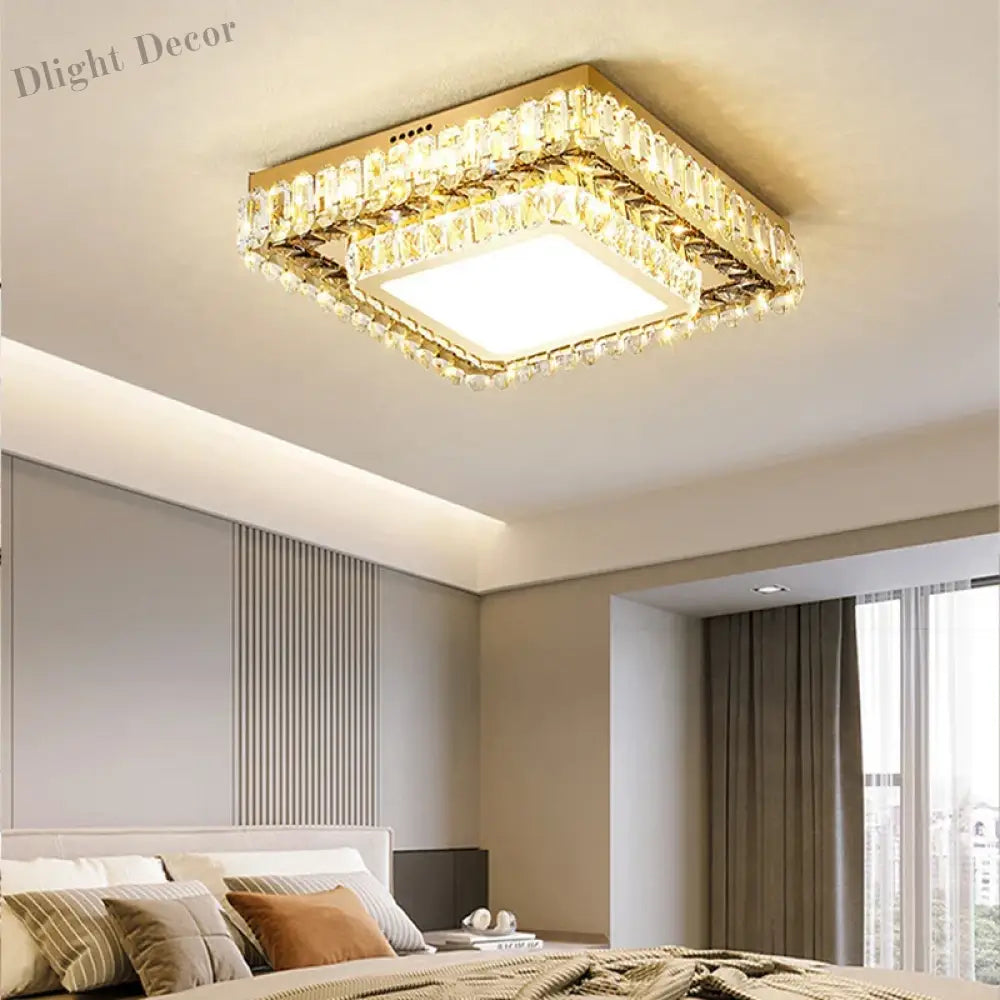 Modern Led Crystal Ceiling Lights - Contemporary Elegance For Bedrooms And Beyond Ceiling Light