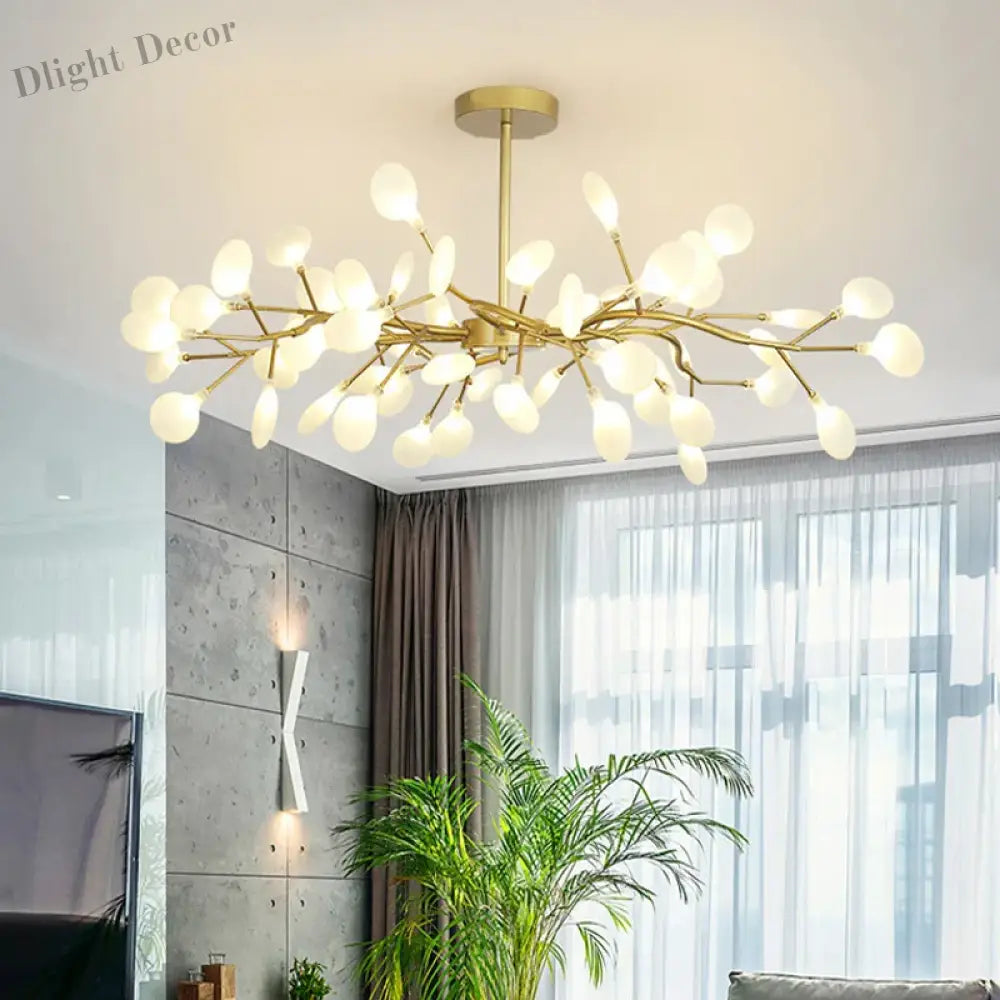 Modern Led Firefly Chandelier - Contemporary Ceiling Pendant Lamp For Living Room Bedroom Kitchen