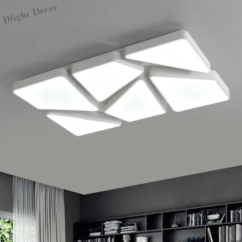 Modern Led Flush Mount: Square/Rectangular Options For Home Or Office