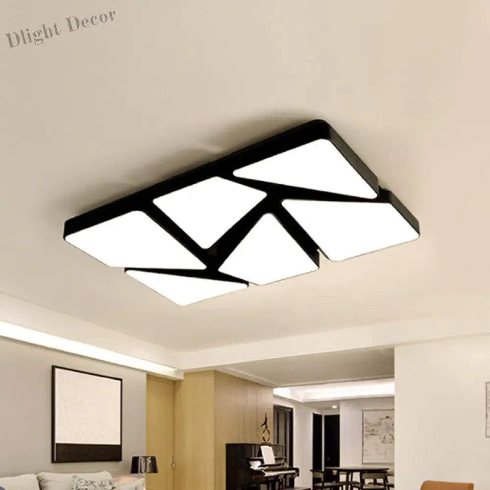 Modern Led Flush Mount: Square/Rectangular Options For Home Or Office