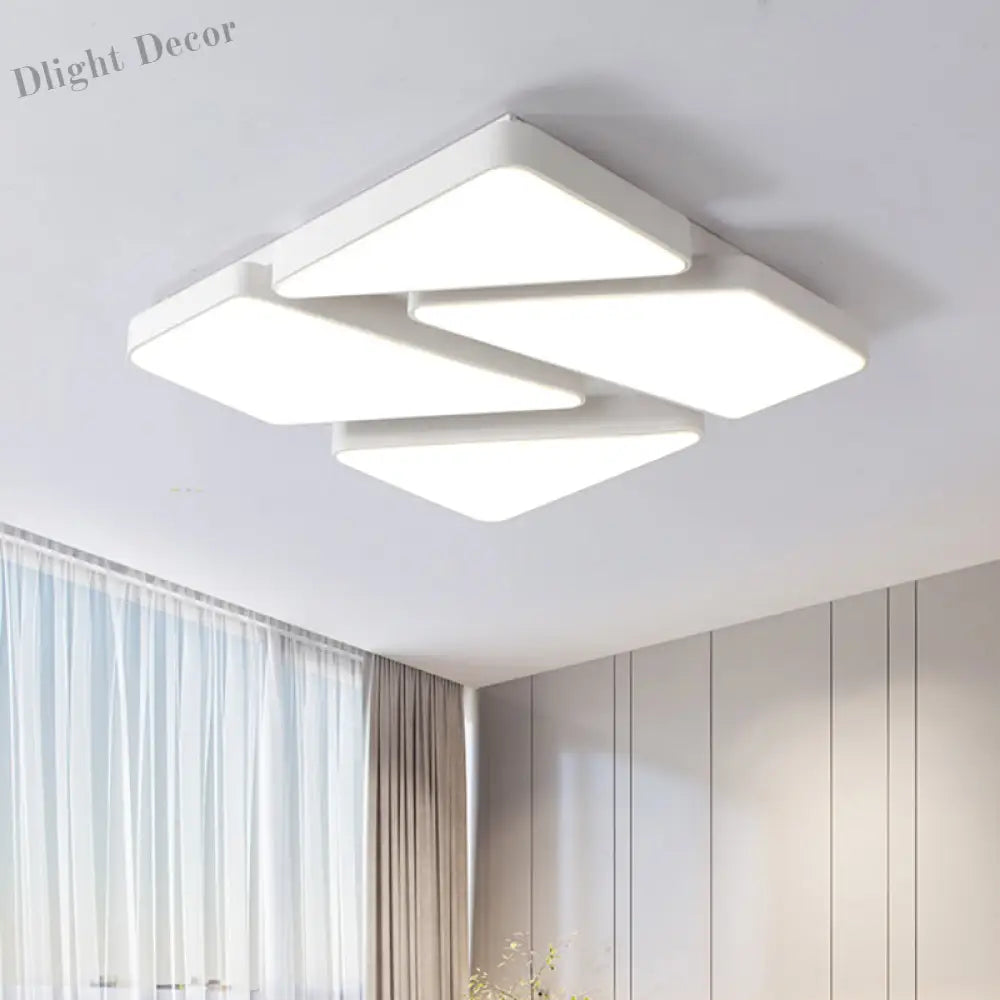 Modern Led Flush Mount: Square/Rectangular Options For Home Or Office White / 25.5’