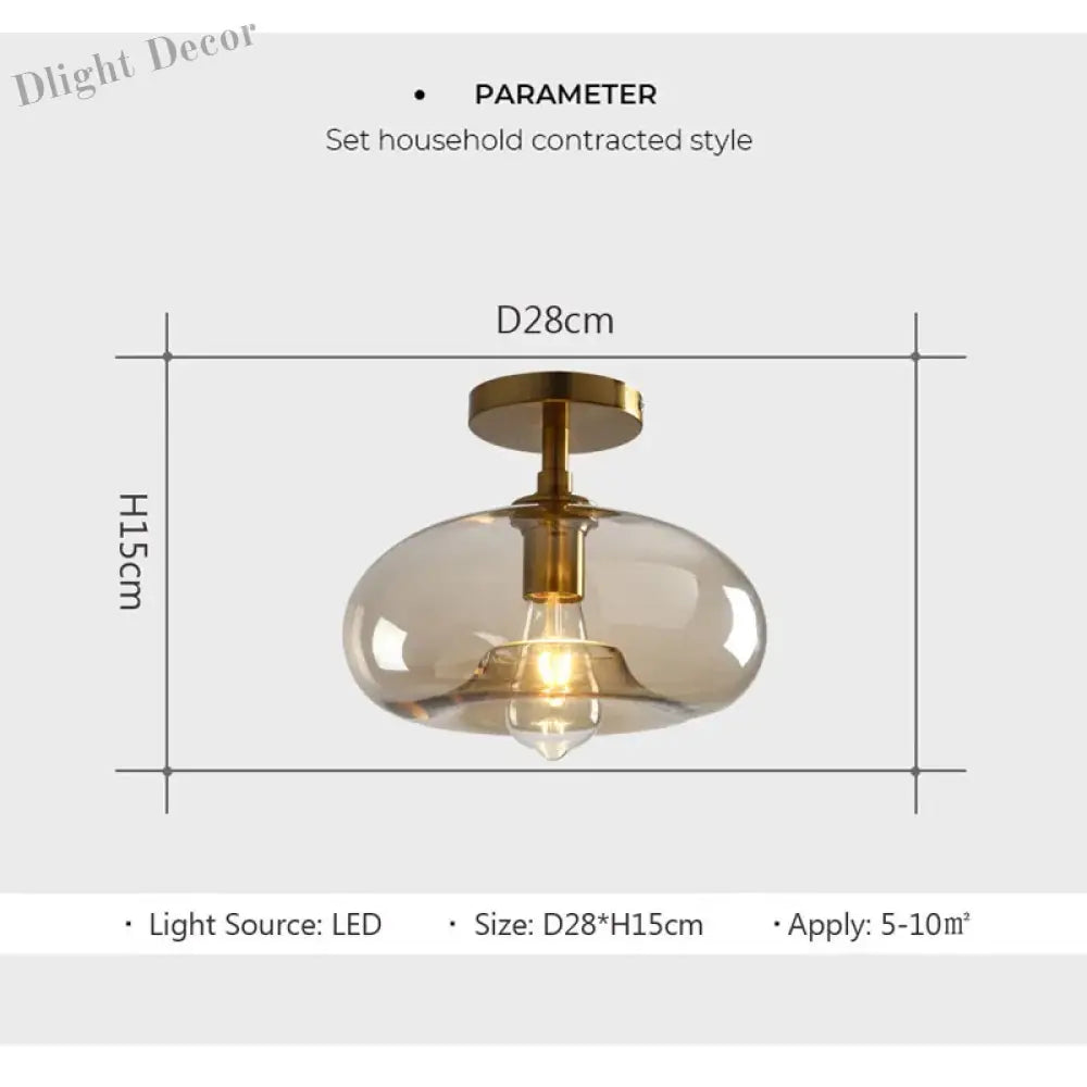 Modern Led Glass Ceiling Light Minimalist Cloakroom Balcony Bedroom Dining Room Lighting Hallway