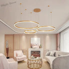 Modern Led Home Decor Chandelier Ring Light - Circular Fixtures For Living Ceiling Pendant Lamp In