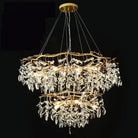 Modern Led Leaf Crystal Ceiling Chandeliers - Elegance For Living Dining And Bedrooms Chandelier