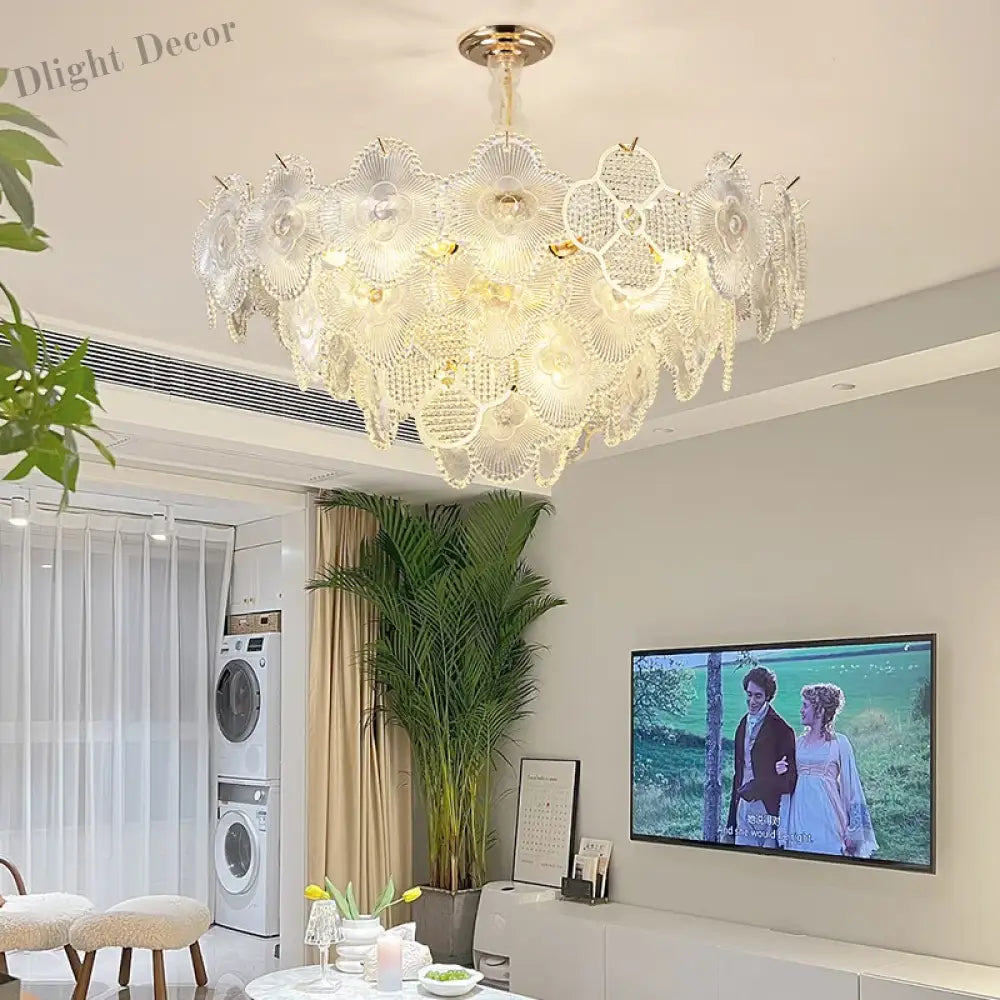 Modern Led Light Luxury Chandelier - Ideal For Villa Living Rooms Bedrooms And Dining Spaces French