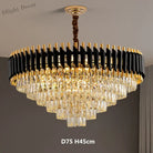 Modern Led Luxury Black Gold Crystal Chandeliers - Elegant Indoor Lighting Fixture For Living And