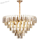 Modern Led Luxury Triangular Multi - Level Crystal Chandelier - Elegant Illumination For Living