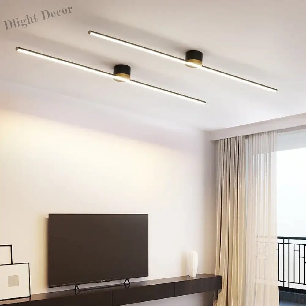 Modern Led Simple Long Strip Ceiling Light - Indoor Lighting Fixture For Bedroom Hall Balcony Aisle