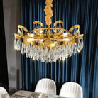 Modern Led Sunflower Crystal Ceiling Chandeliers - Bionic Elegance For Living And Dining Spaces