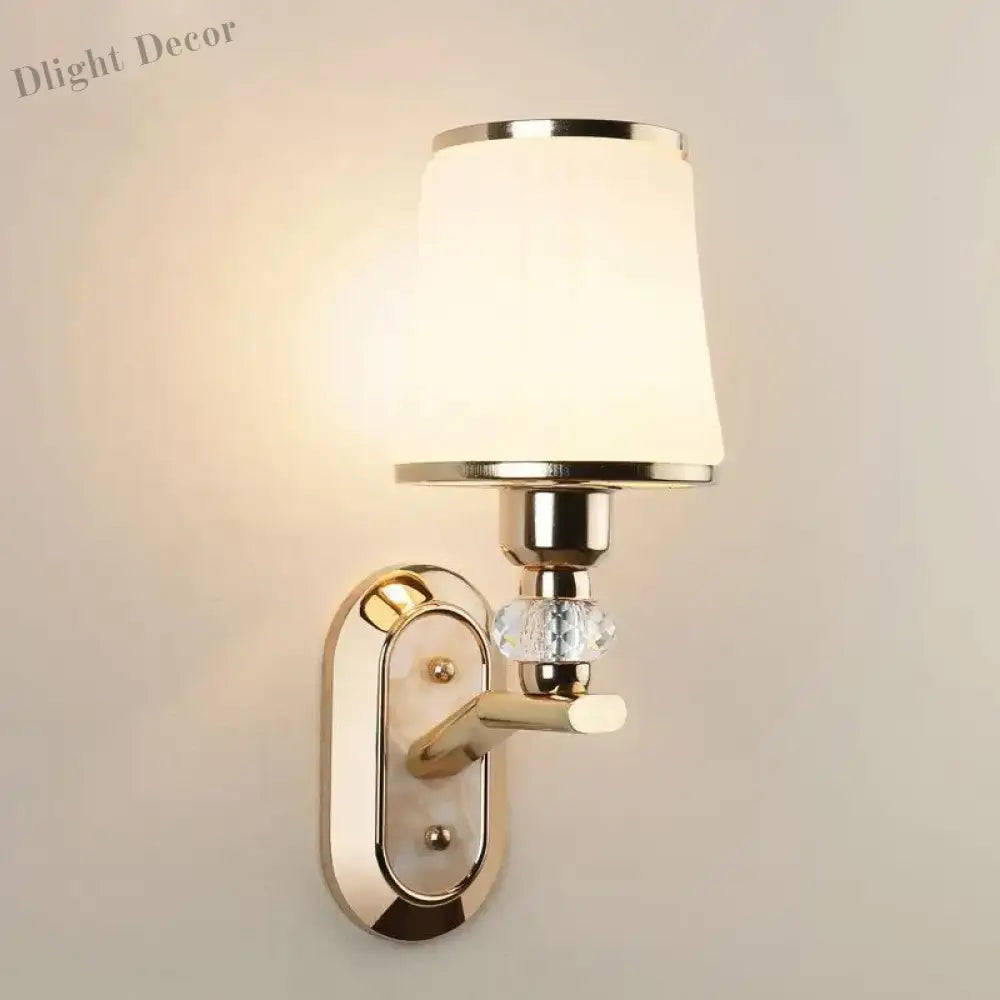 Modern Led Wall Lamp With Glass Lampshade - Stylish Sconces For Hotel Bedroom Living Room Stairs