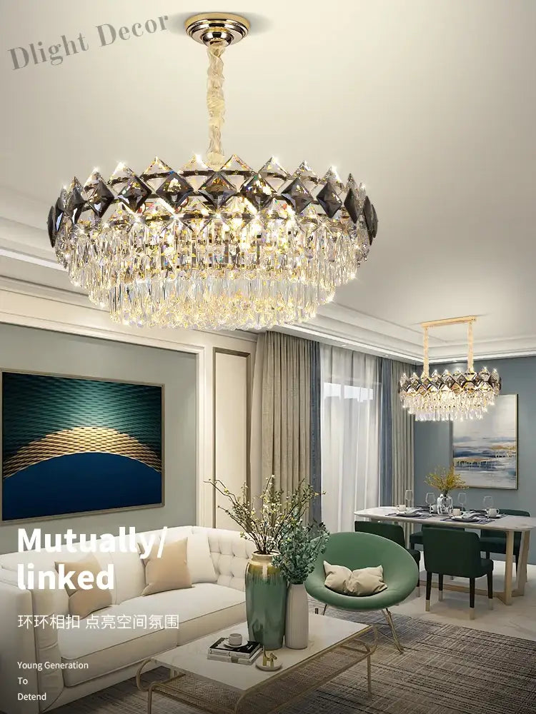 Modern Light Luxury Crystal Chandelier - A Stunning Main Lamp For Living Rooms Dining And Bedrooms