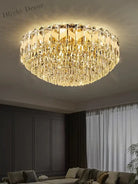 Modern Light Luxury Crystal Chandelier - Gold Finish For Dining And Living Rooms With Free Shipping