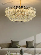 Modern Light Luxury Crystal Chandelier - Gold Finish For Dining And Living Rooms With Free Shipping