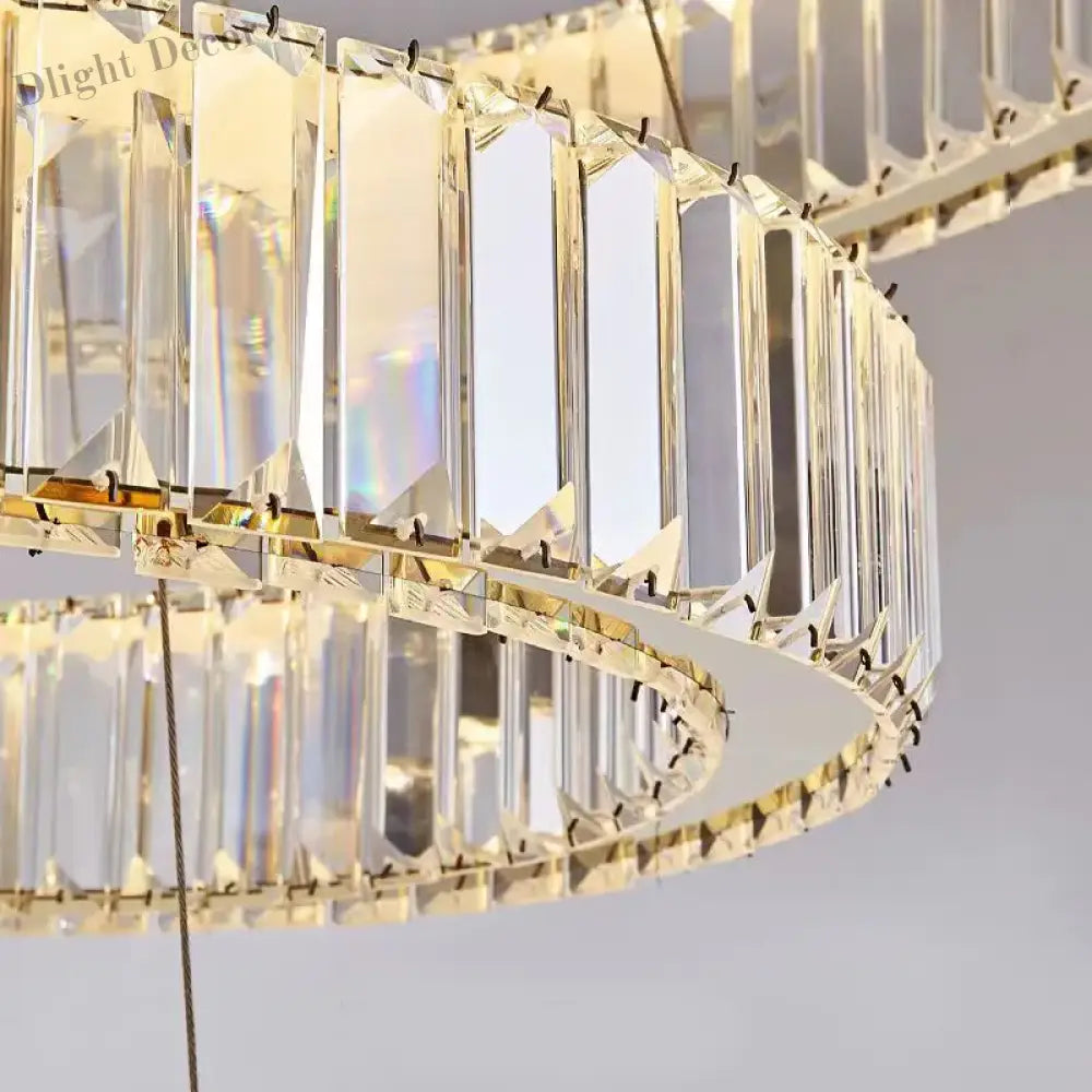 Modern Luxury Crystal Chandeliers - Golden Chandelier Lighting For Living Rooms Stairs And Duplex