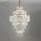 Modern Luxury Long Chandelier - Opulent Illumination For Staircases Villa Lobbies High Ceilings And