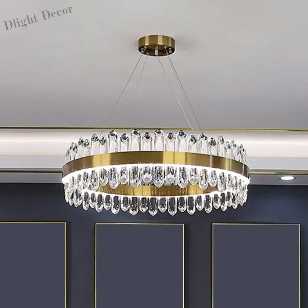 Modern Luxury Meets Light: Gold Halo Pendant Chandelier