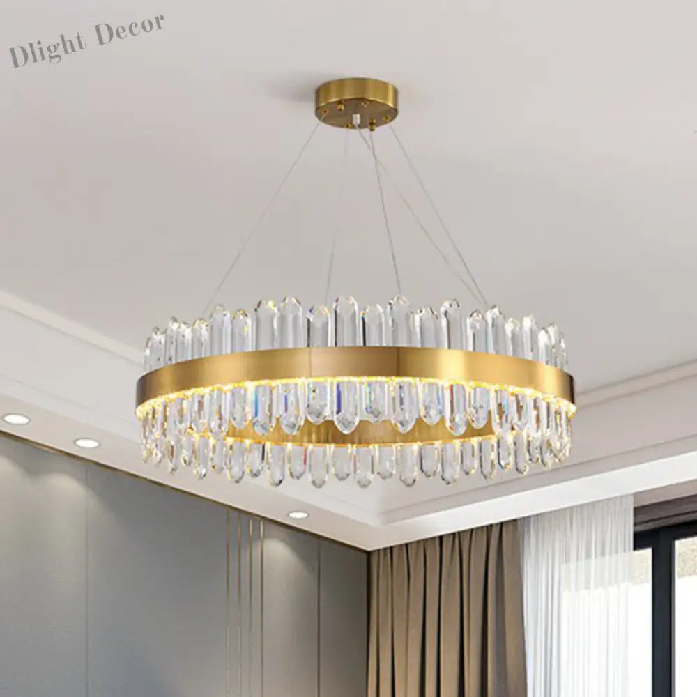 Modern Luxury Meets Light: Gold Halo Pendant Chandelier