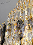 Modern Luxury Staircase Chandelier - Golden Elegance With Crystal Accents For Duplex Buildings High