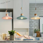 Modern Mini Colorful Pendant Light With Lovely Cement Saucer Shade For Bedroom