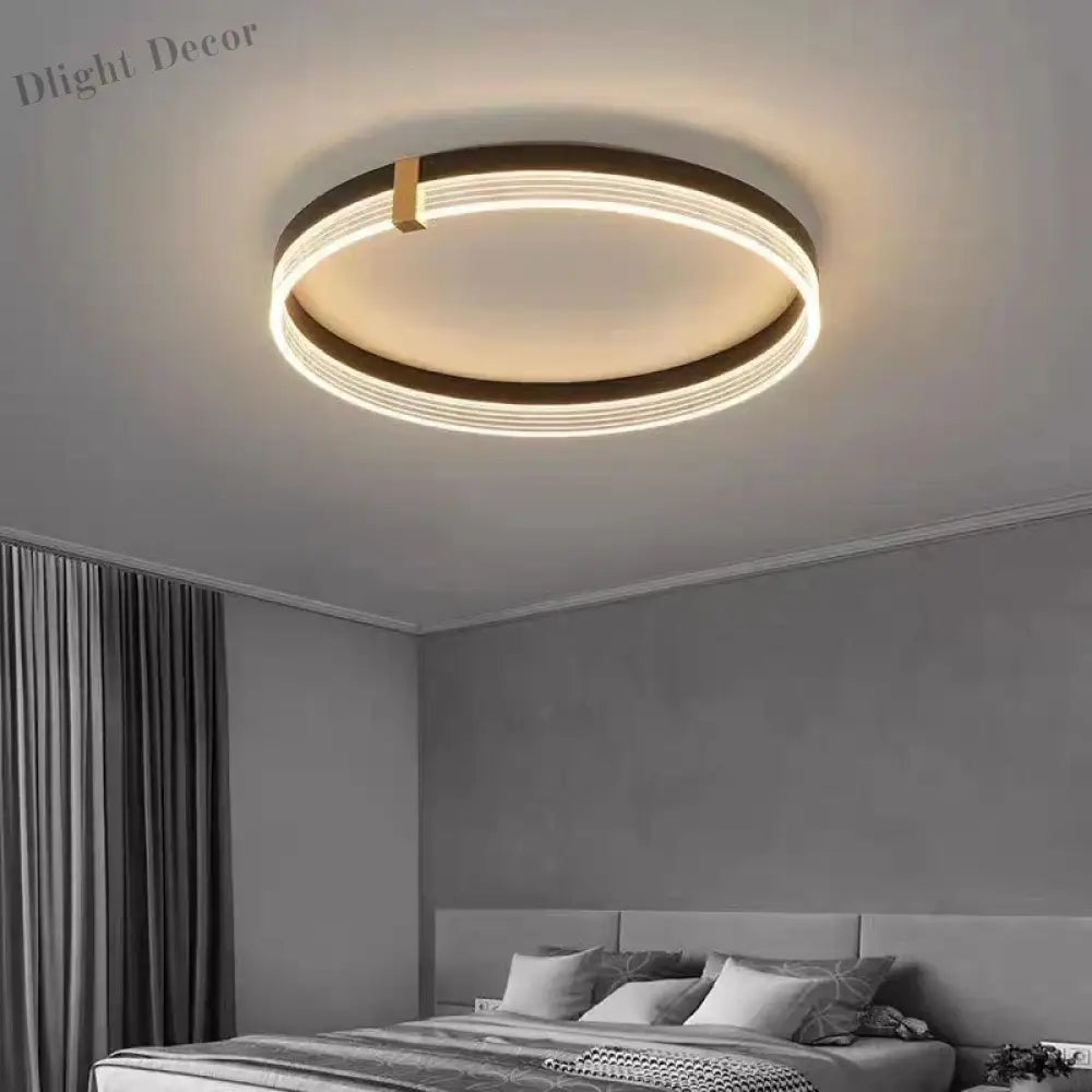 Modern Minimalist Led Bedroom Ceiling Lamp - Round Lights With Remote Control For Home Indoor