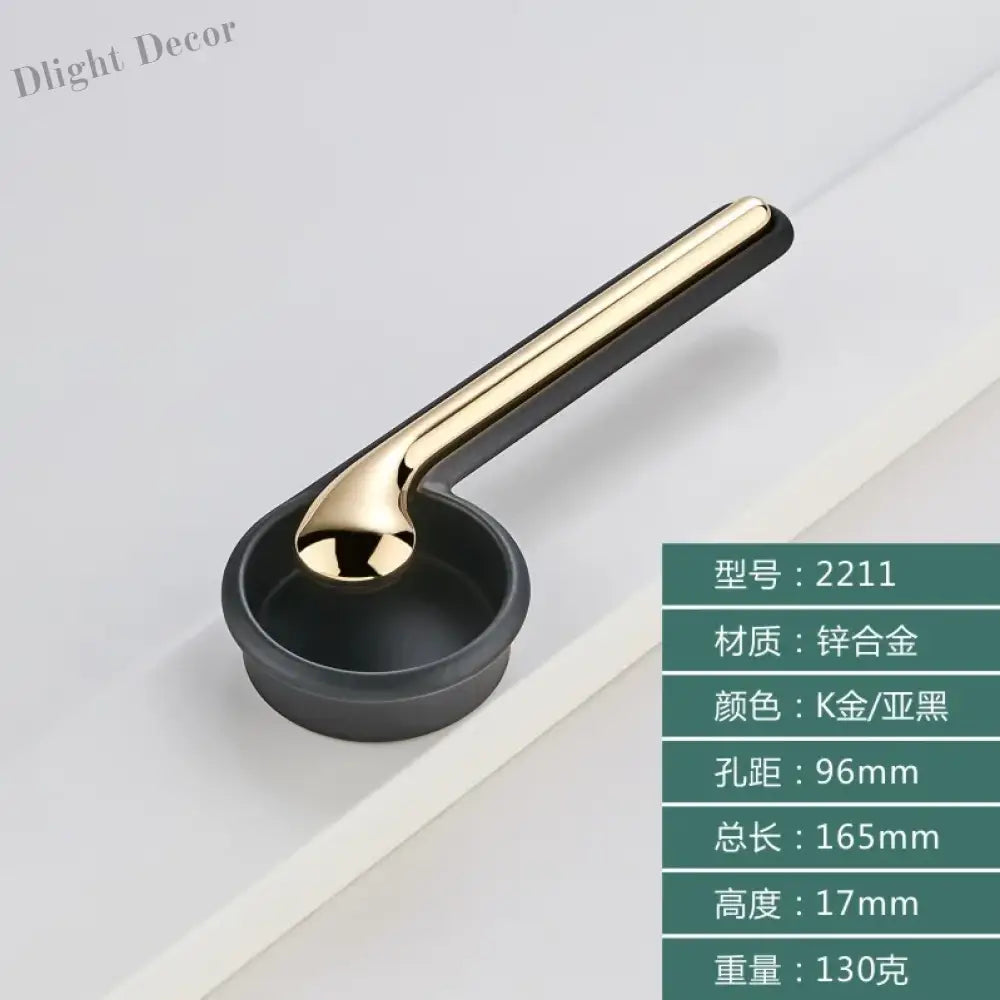 Modern Minimalist Zinc Alloy Cabinet Door Handle 96-Gold Black Handles