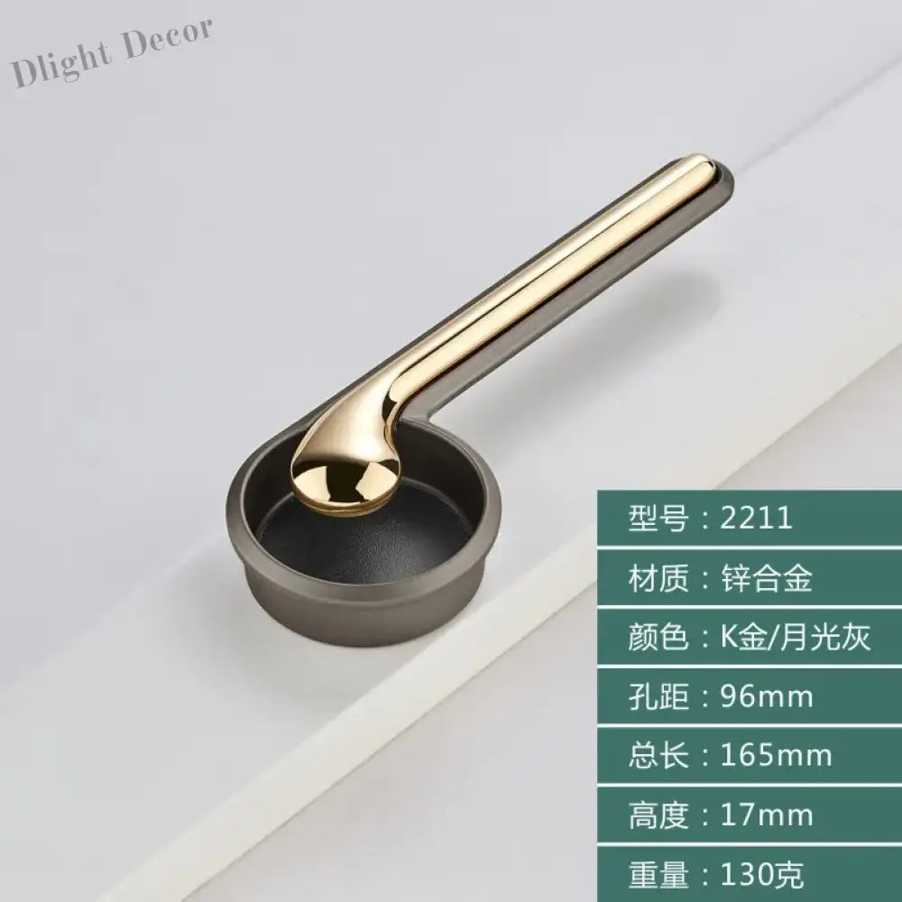 Modern Minimalist Zinc Alloy Cabinet Door Handle 96-Gold Grey Handles